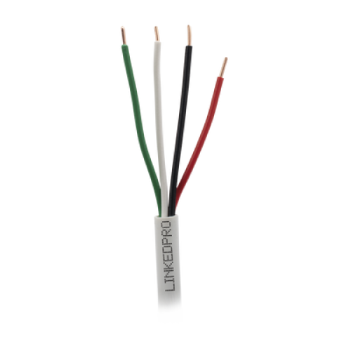 Bobina de Cable 305 Metros (1000 Pies): 4 x 22 AWG, Color Blanco, CM, Para Sistemas de Seguridad y Alarmas