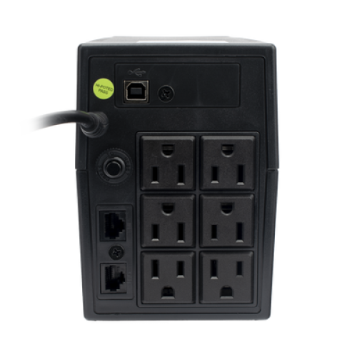 UPS 800VA/480 W Línea Interactiva 120Vca / 6 tomas 5-15R (4 Respaldadas) / Regulación de Voltaje / Protección RJ45 