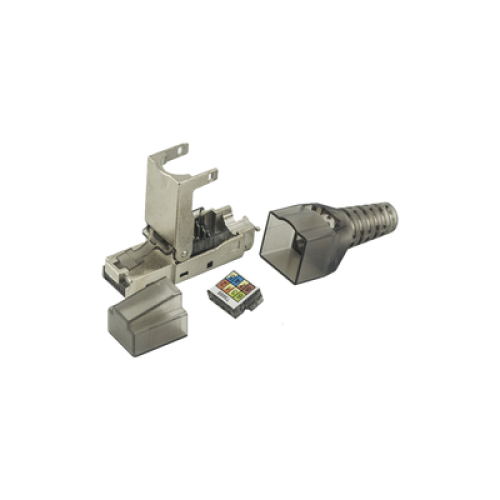 Plug RJ45 Blindado Categoría 6A - Sin Herramienta, para Terminación en Campo