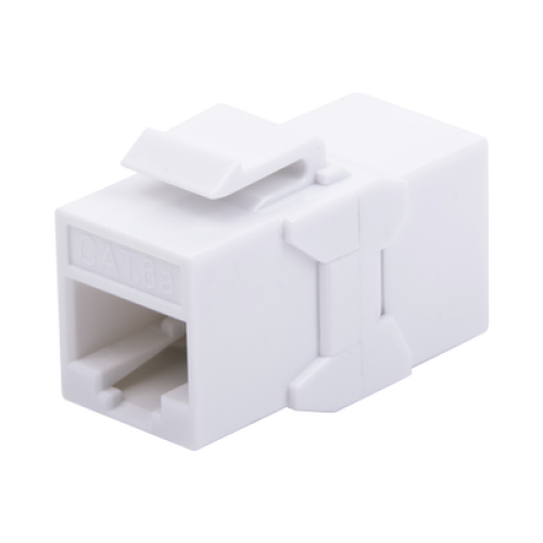 Acoplador UTP Cat6A Hembra RJ45 a RJ45 Hembra Color Blanco Acoplador UTP Cat6A Hembra RJ45 a RJ45 Hembra Color Blanco