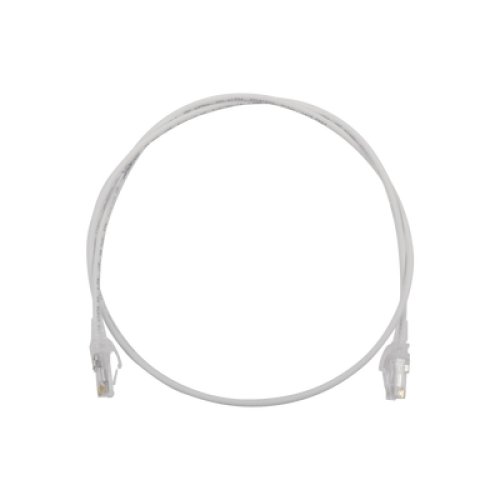 Patch Cord MC6 Modular Cat6 UTP, CM/LS0H, 0.91 Metros (3 Pies), Color Blanco, Diámetro Reducido (28AWG)