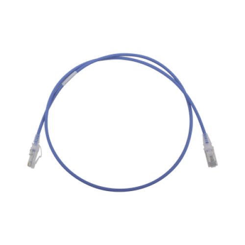 Patch Cord MC6 Modular Cat6 UTP, CM/LS0H, 0.91 Metros (3 Pies), Color Azul, Diámetro Reducido (28AWG)