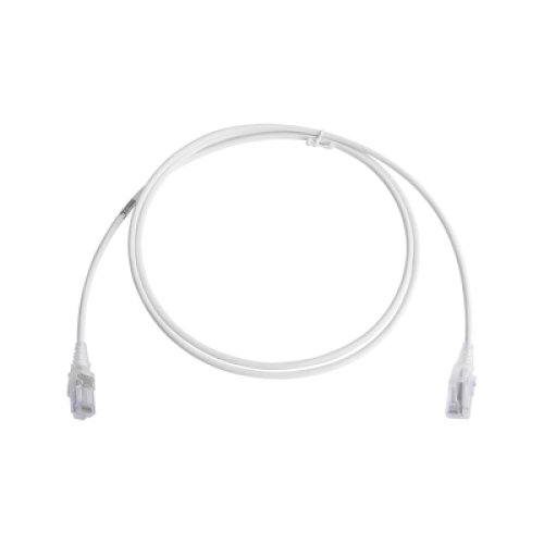 Patch Cord MC6 Modular Cat6 UTP, CM/LS0H, 1.52 Metros (5 Pies), Color Blanco, Diámetro Reducido (28AWG), Versión Bulk (Sin Empaque Individual)