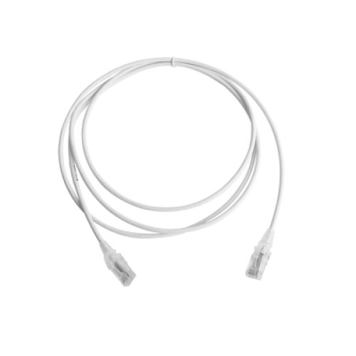 Patch Cord MC6 Modular Cat6 UTP, CM/LS0H, 2.13 Metros (7 Pies), Color Blanco, Diámetro Reducido (28AWG), Versión Bulk (Sin Empaque Individual) Patch Cord MC6 Modular Cat6 UTP, CM/LS0H, 2.13 Metros (7 Pies), Color Blanco, Diámetro Reducido (28AWG), Versión Bulk (Sin Empaque Individual)