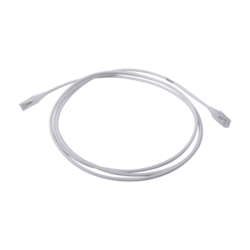 Patch Cord MC6 Modular Cat6 UTP, CM/LS0H, 2.13 Metros (7 Pies), Color Blanco, Diámetro Reducido (28AWG)