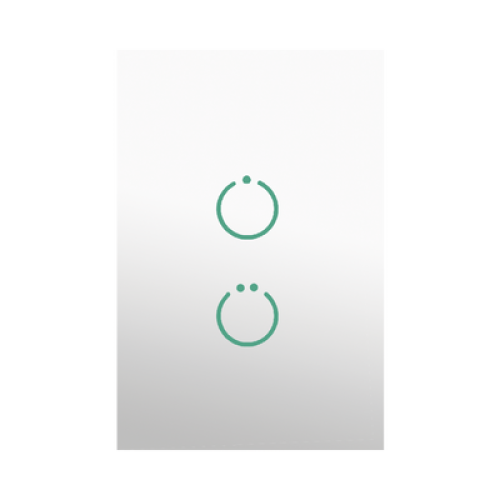 (ZWAVE) Interruptor On/Off panel táctil touch inalámbrico Zwave Plus 2 botones. No requiere cable neutro, Compatible con Hubitat HC8, Álula  M2M, otros 