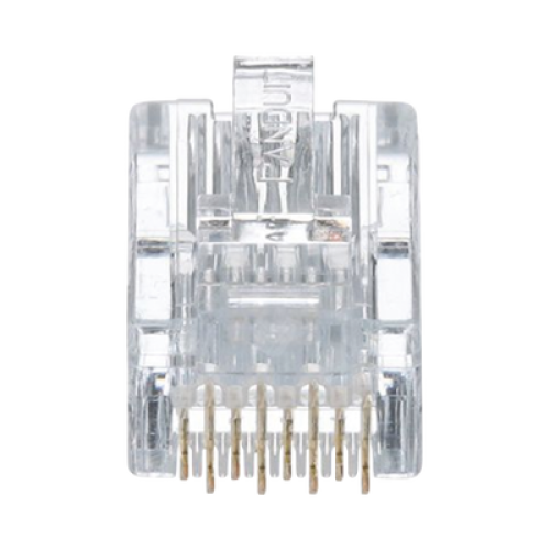 Plug RJ45 Cat5e, Para Cable UTP de Calibres 24-26 AWG, Chapado en Oro de 50 Micras, Paquete de 50 Piezas