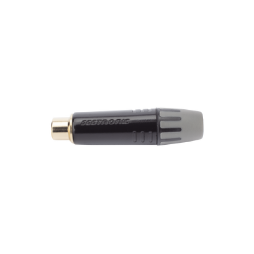 Conector Hembra RCA | Carcasa Enchapada en Negro | Contacto Enchapado en Oro | Cable OD 3.5-6.5mm