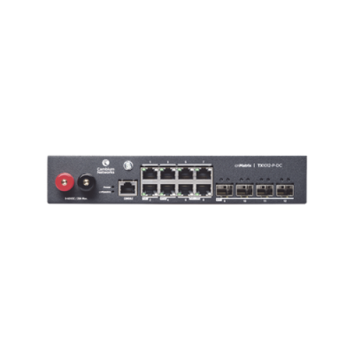 Switch cnMatrix WISP TX1012-DC-P de 8 puertos PoE y 4 SFP+, 170 W PoE Budget, Capa 2, gestión gratuita desde la nube, para corriente directa Switch cnMatrix WISP TX1012-DC-P de 8 puertos PoE y 4 SFP+, 170 W PoE Budget, Capa 2, gestión gratuita desde la nube, para corriente directa