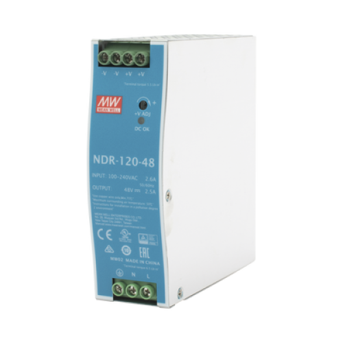 Fuente de poder industrial de 120 W, salida 48 Vcc, entrada 90~264 VCA, para montaje en riel DIN, Fuente de poder industrial de 120 W, salida 48 Vcc, entrada 90~264 VCA, para montaje en riel DIN,