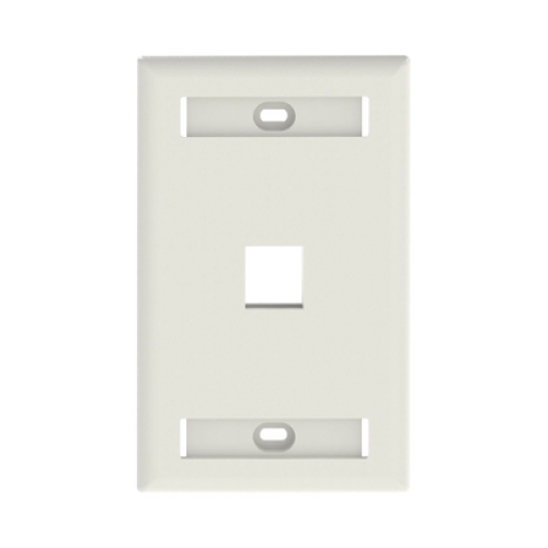 Placa de Pared Vertical, Salida Para 1 Puerto Keystone, Con Espacios Para Etiquetas, Color Blanco Mate