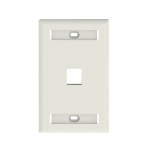 Placa de Pared Vertical, Salida Para 1 Puerto Keystone, Con Espacios Para Etiquetas, Color Blanco