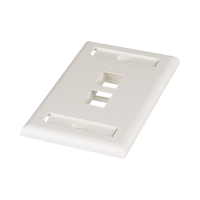 Placa de Pared Vertical, Salida Para 2 Puertos Keystone, Con Espacios Para Etiquetas, Color Blanco Mate Placa de Pared Vertical, Salida Para 2 Puertos Keystone, Con Espacios Para Etiquetas, Color Blanco Mate