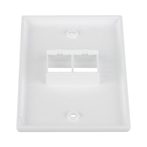 Placa de Pared Vertical, Salida Para 2 Puertos Keystone, Color Blanco