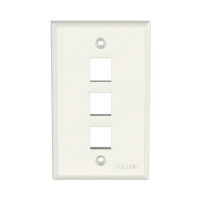 Placa de Pared Vertical, Salida Para 3 Puertos Keystone, Color Blanco Mate