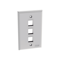 Placa de Pared Vertical, Salida Para 3 Puertos Keystone, Color Blanco