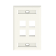 Placa de Pared Vertical, Salida Para 4 Puertos Keystone, Con Espacios Para Etiquetas, Color Blanco Mate