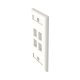 Placa de Pared Vertical, Salida Para 4 Puertos Keystone, Con Espacios Para Etiquetas, Color Blanco Mate