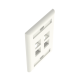 Placa de Pared Vertical, Salida Para 4 Puertos Keystone, Con Espacios Para Etiquetas, Color Blanco Mate