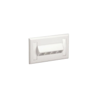 Placa de Pared Horizontal, Salida Para 4 Puertos Keystone, Con Espacios Para Etiquetas, Color Blanco Mate Placa de Pared Horizontal, Salida Para 4 Puertos Keystone, Con Espacios Para Etiquetas, Color Blanco Mate