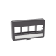Placa de Mobiliario Modular Estándar, Salidas Para 4 Puertos Keystone, Color Negro