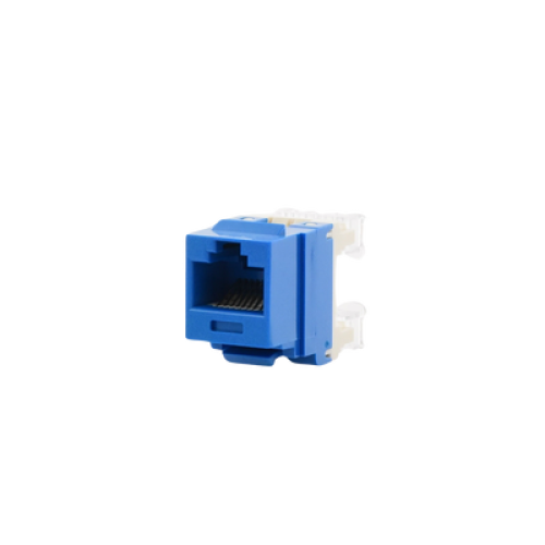 Conector Jack Estilo 110 (de Impacto), Tipo Keystone, Categoría 6, de 8 Posiciones y 8 Cables, Color Azul