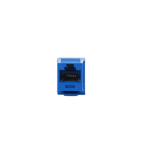 Conector Jack Estilo 110 (de Impacto), Tipo Keystone, Categoría 6, de 8 Posiciones y 8 Cables, Color Azul