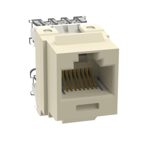 Conector Jack Estilo 110 (de Impacto), Tipo Keystone, Categoría 6, de 8 Posiciones y 8 Cables, Color Marfil Conector Jack Estilo 110 (de Impacto), Tipo Keystone, Categoría 6, de 8 Posiciones y 8 Cables, Color Marfil