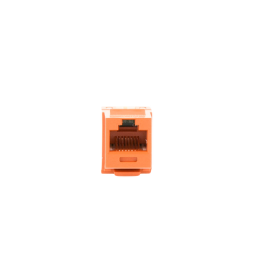Conector Jack Estilo 110 (de Impacto), Tipo Keystone, Categoría 6, de 8 Posiciones y 8 Cables, Color Naranja