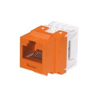 Conector Jack Estilo 110 (de Impacto), Tipo Keystone, Categoría 6, de 8 Posiciones y 8 Cables, Color Naranja