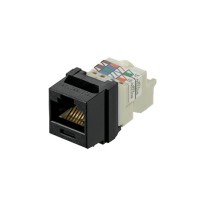 Conector Jack Estilo TP, Tipo Keystone, Categoría 6, de 8 posiciones y 8 cables, Color Negro Conector Jack Estilo TP, Tipo Keystone, Categoría 6, de 8 posiciones y 8 cables, Color Negro
