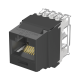 Conector Jack Estilo 110 (de Impacto), Tipo Keystone, Categoría 6A, de 8 Posiciones y 8 Cables, Color Negro Conector Jack Estilo 110 (de Impacto), Tipo Keystone, Categoría 6A, de 8 Posiciones y 8 Cables, Color Negro