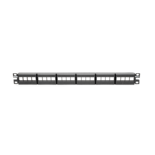 Panel de Parcheo Modular Keystone (Sin Conectores), de 24 Puertos, Espacio Para Identificación con Etiqueta Adhesiva, 1UR