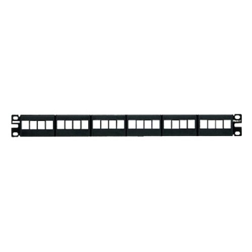Panel de Parcheo Modular Keystone (Sin Conectores), de 24 Puertos, Espacio Para Identificación con Etiqueta Adhesiva, 1UR