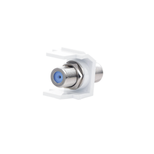 Módulo Acoplador Coaxial Tipo F, Keystone, de 75 Ohms, 3.0 GHz, Color Blanco