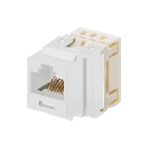 Conector Jack Estilo 110 (de Impacto), Tipo Keystone, Categoría 5e, de 8 Posiciones y 8 Cables, Color Marfil Conector Jack Estilo 110 (de Impacto), Tipo Keystone, Categoría 5e, de 8 Posiciones y 8 Cables, Color Marfil