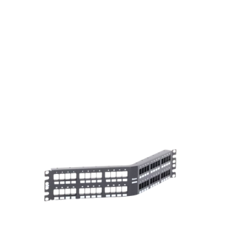 Panel de Parcheo Modular Keystone (Sin Conectores), Angulado, de 48 Puertos, 2UR