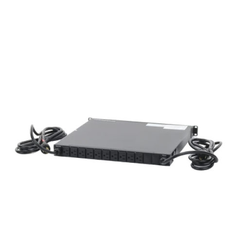 PDU Monitoreable de Transferencia Automática ATS (Fuente Redundante), Con 10 Salidas 5-15R,   Enchufes de Entrada L5-20P, Instalación Horizontal de 19in, 1UR, 20 Amp, 120 Vca 