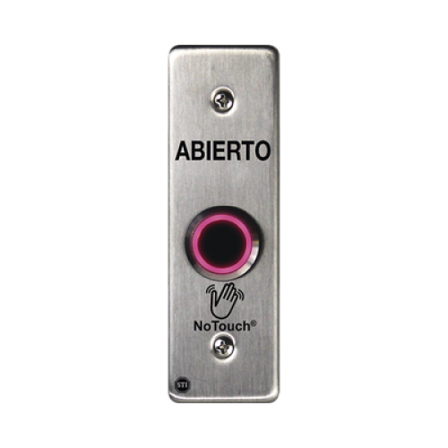 Interruptor IR NoTouch® de Acero Inoxidable, Montaje Delgado, Caja Posterior, ABIERTO   