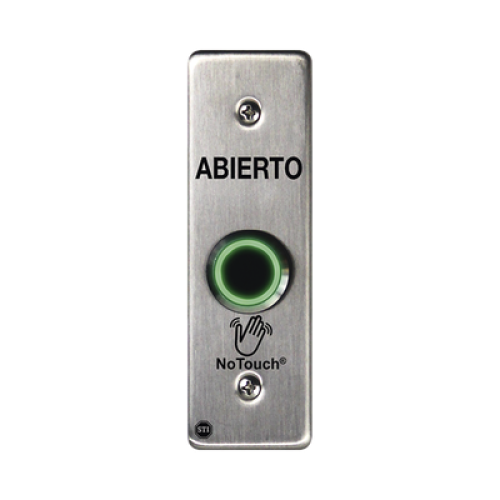Interruptor IR NoTouch® de Acero Inoxidable, Montaje Delgado, Caja Posterior, ABIERTO   