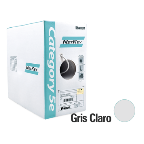 Bobina de Cable UTP 305 Metros (1000 Pies) de Cobre, NetKey, Gris Claro, Categoría 5e (24 AWG), PVC (CM), de 4 Pares