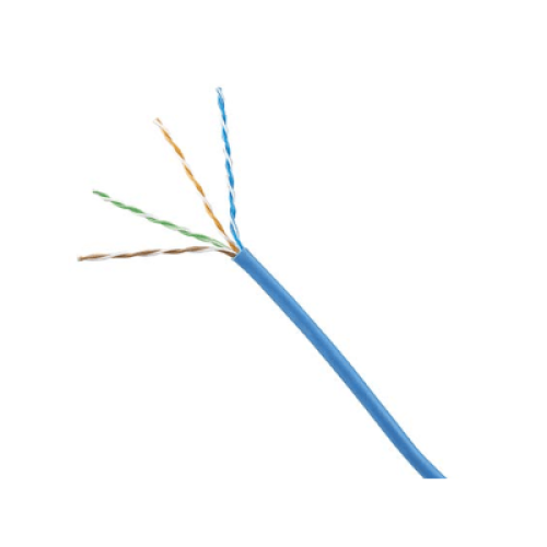 Bobina de Cable UTP 305 Metros (1000 Pies) de Cobre, Azul, Categoría 6 (24 AWG), 1000Mbps, LSZH (Bajo Humo, Cero Halógenos), de 4 Pares