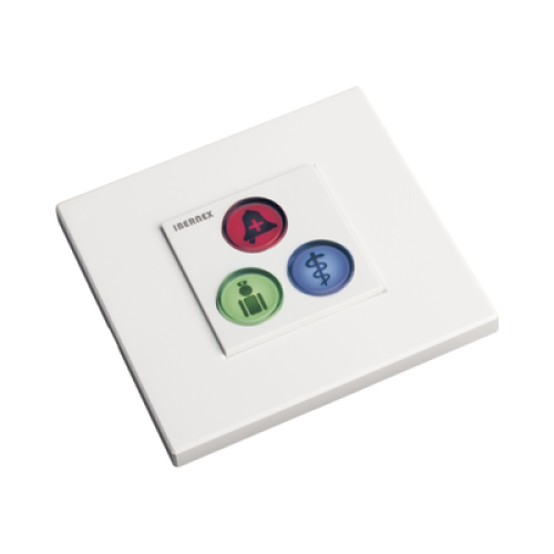Modulo de 3 Botones iluminados para habitación de Hospital / Alarma / Cancelar y Código Azul / BUS RS485 / Compatible con NX0019/B, NX1021 Y NX0015