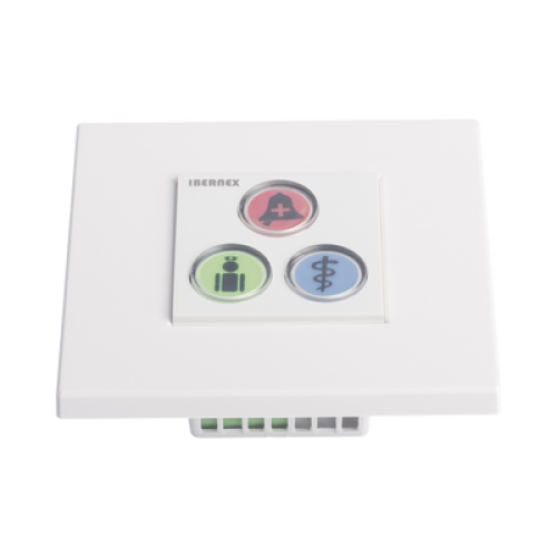 Modulo de 3 Botones iluminados para habitación de Hospital / Alarma / Cancelar y Código Azul / BUS RS485 / Compatible con NX0019/B, NX1021 Y NX0015