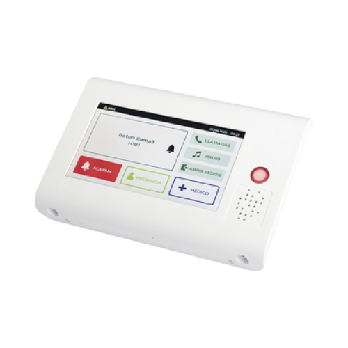 Terminal de Habitación IP para Hospitales / Lector RFID 125 KHz / Audio Bidireccional / SIP / PoE / Pantalla Táctil 7