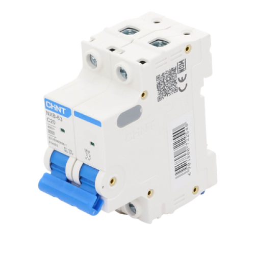Pastilla para Riel Din, 2 Polos, 20 Amp, Vca:110/415v, 6kA, Catálogo: NXB632PC20, Serie: NXB-63.