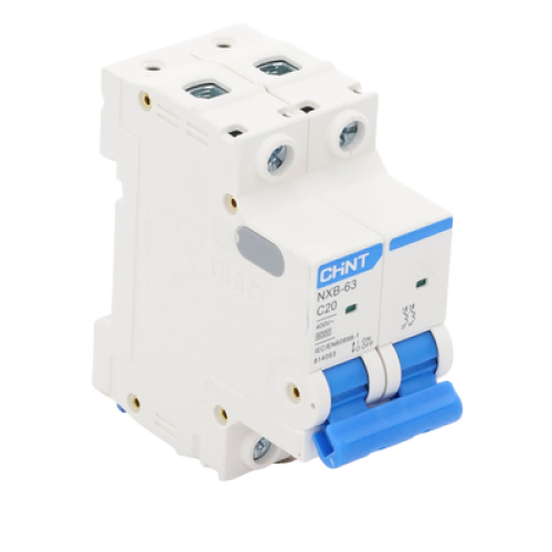 Pastilla para Riel Din, 2 Polos, 20 Amp, Vca:110/415v, 6kA, Catálogo: NXB632PC20, Serie: NXB-63.