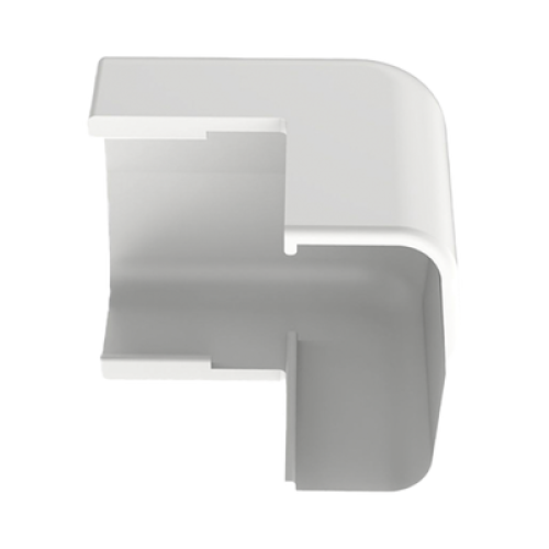 Conducto Portacables Superficial tipo Empalme Esquina Exterior Baja Tensión LD5, color Blanco de PVC Rígido de Cierre Rápido.