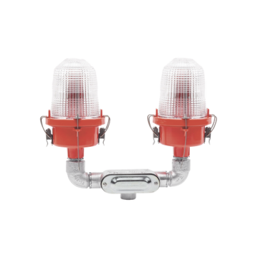 Lámpara de Obstrucción Roja Certificada/ Luz Fija Tipo L-810 Doble LED/ 120 - 240 Vca/ Luz Infraroja Lámpara de Obstrucción Roja Certificada/ Luz Fija Tipo L-810 Doble LED/ 120 - 240 Vca/ Luz Infraroja