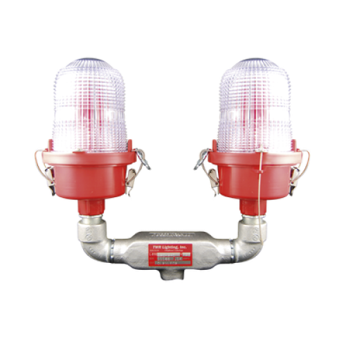 Lámpara de Obstrucción Roja Certificada/ Luz Fija Tipo L-810 Doble LED/ 120 - 240 Vca/ Luz Infraroja Lámpara de Obstrucción Roja Certificada/ Luz Fija Tipo L-810 Doble LED/ 120 - 240 Vca/ Luz Infraroja